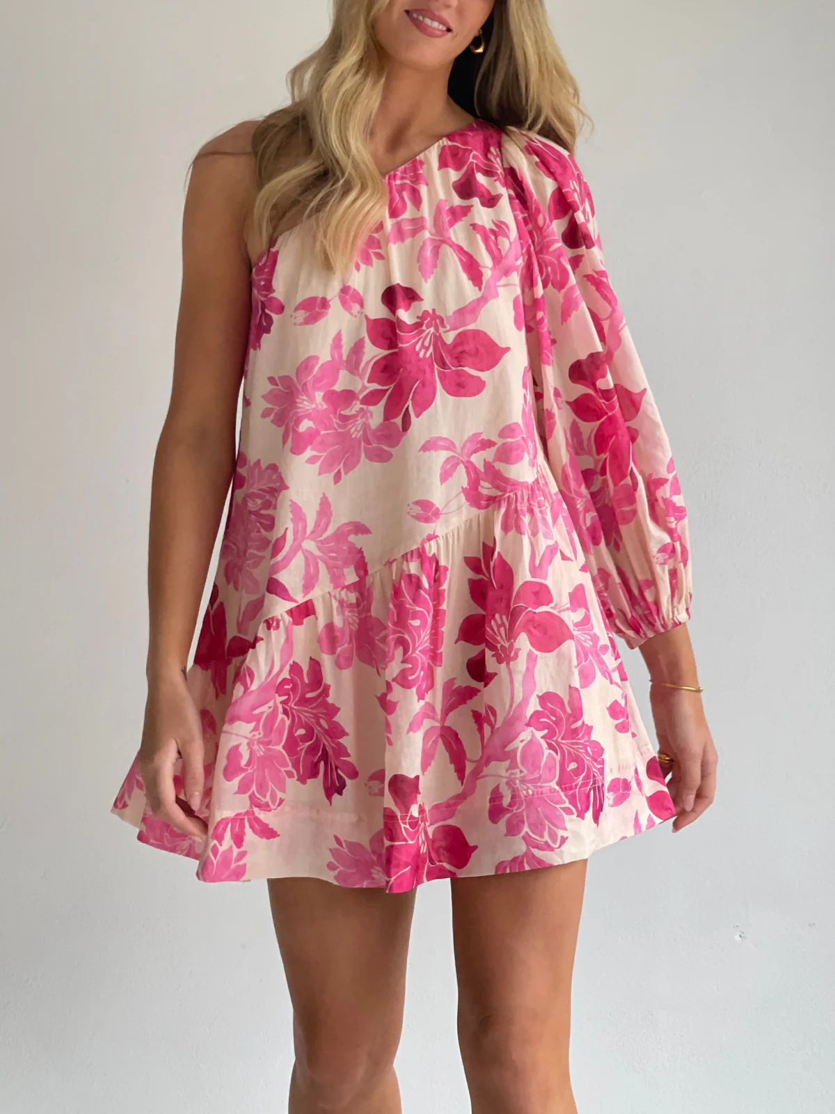 By Nicola Vita Off Shoulder Mini Dress in Potpourri - Image 3