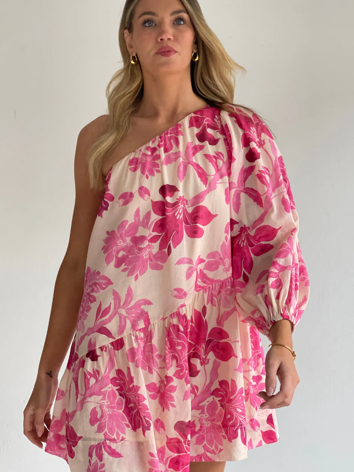 By Nicola Vita Off Shoulder Mini Dress in Potpourri - Image 6