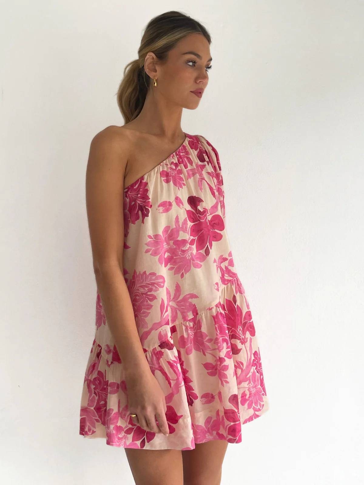 By Nicola Vita Off Shoulder Mini Dress in Potpourri - Image 9