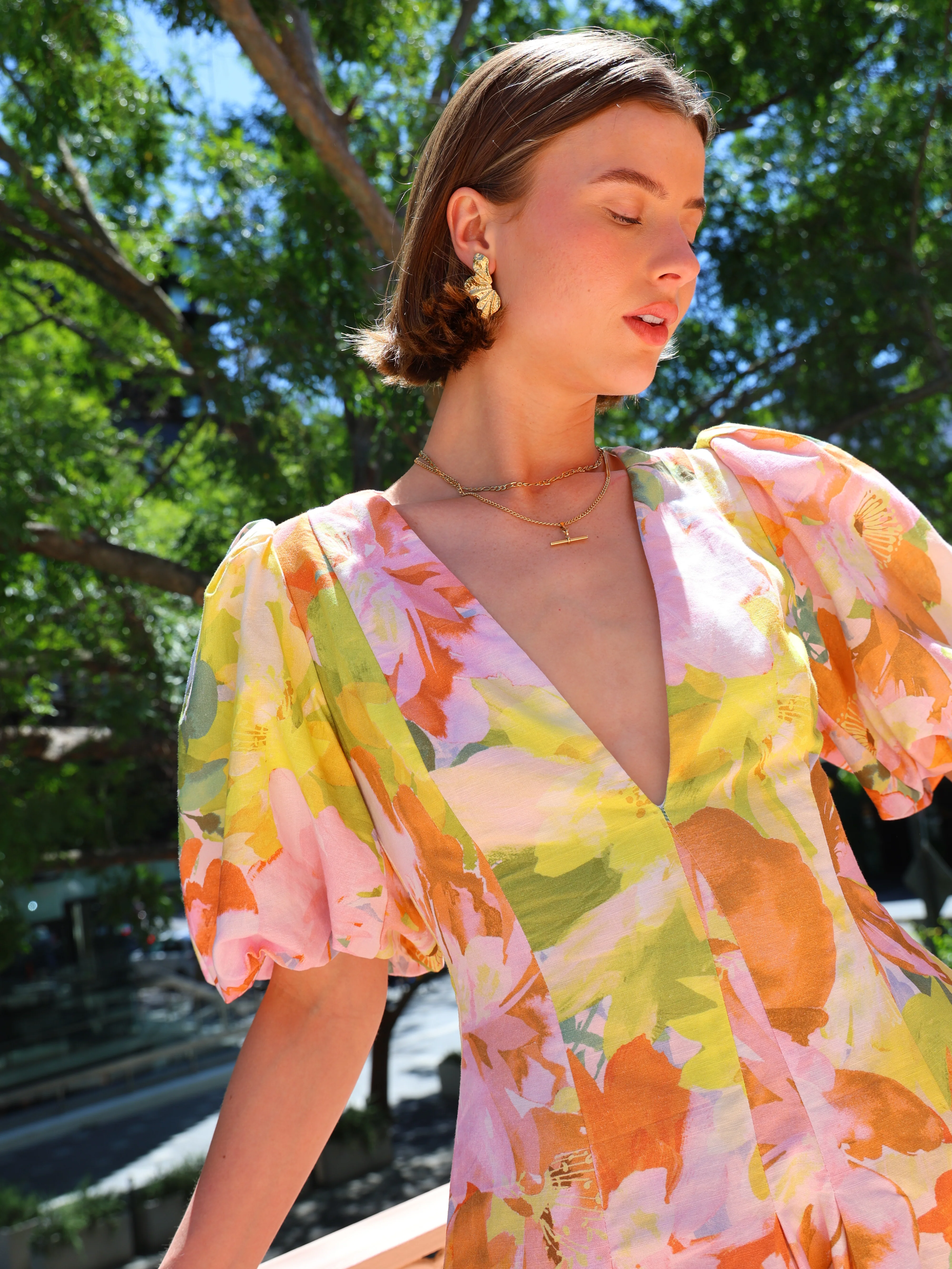 By Nicola Wavy Mini Dress in Floral Confetti - Image 2
