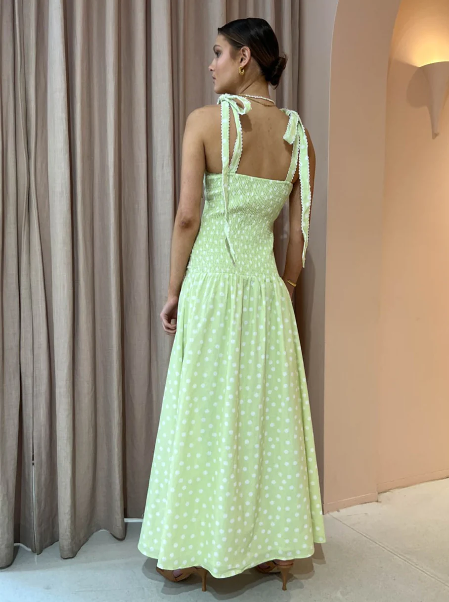 Issy Adore Dress in Key Lime Dot - Image 4