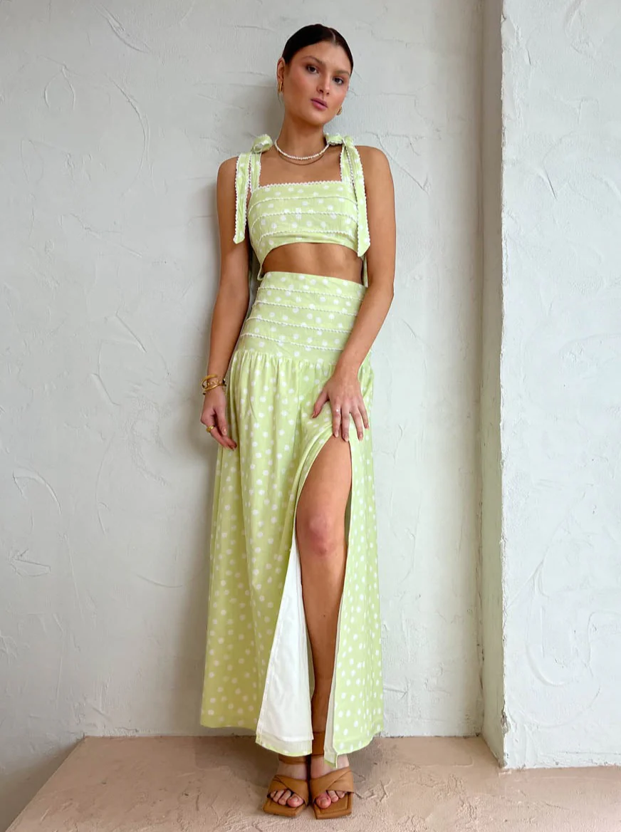 Issy Adore Dress in Key Lime Dot - Image 5