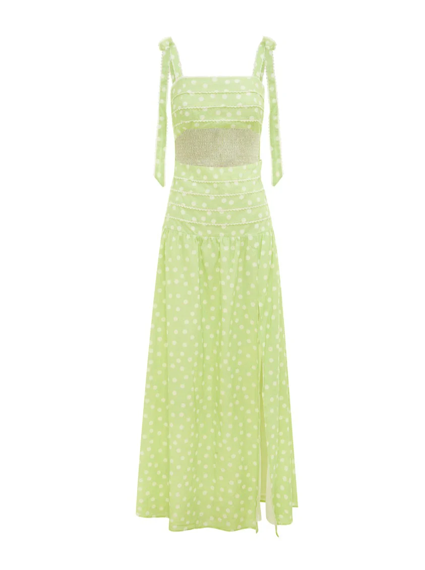 Issy Adore Dress in Key Lime Dot - Image 9
