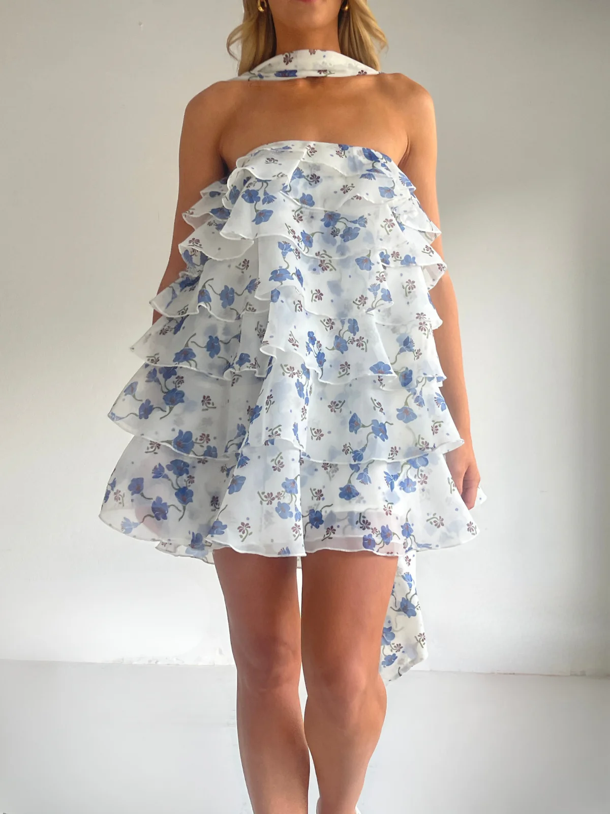 Issy Celeste Mini Dress in Blue Bell - Image 11