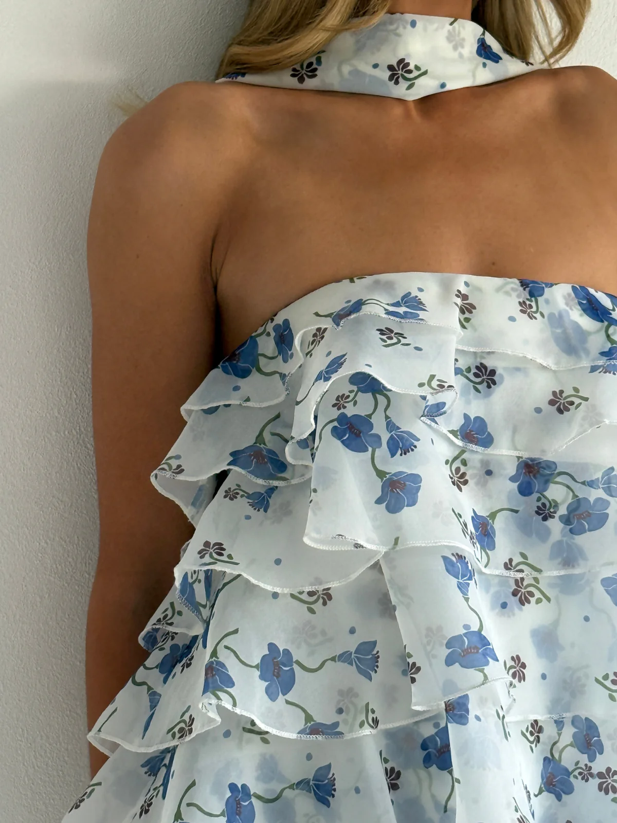 Issy Celeste Mini Dress in Blue Bell - Image 5