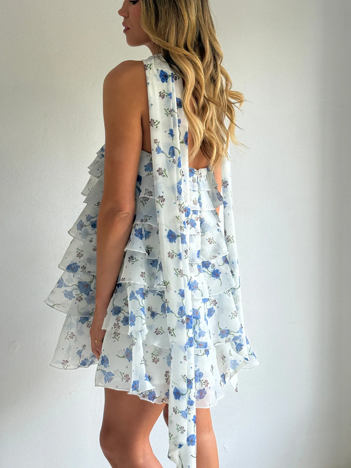 Issy Celeste Mini Dress in Blue Bell - Image 8