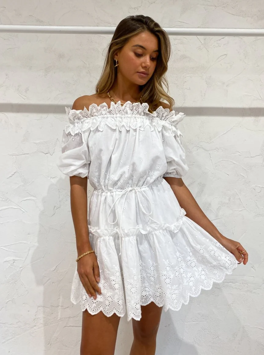 Issy Coastal Dress in White - Image 5