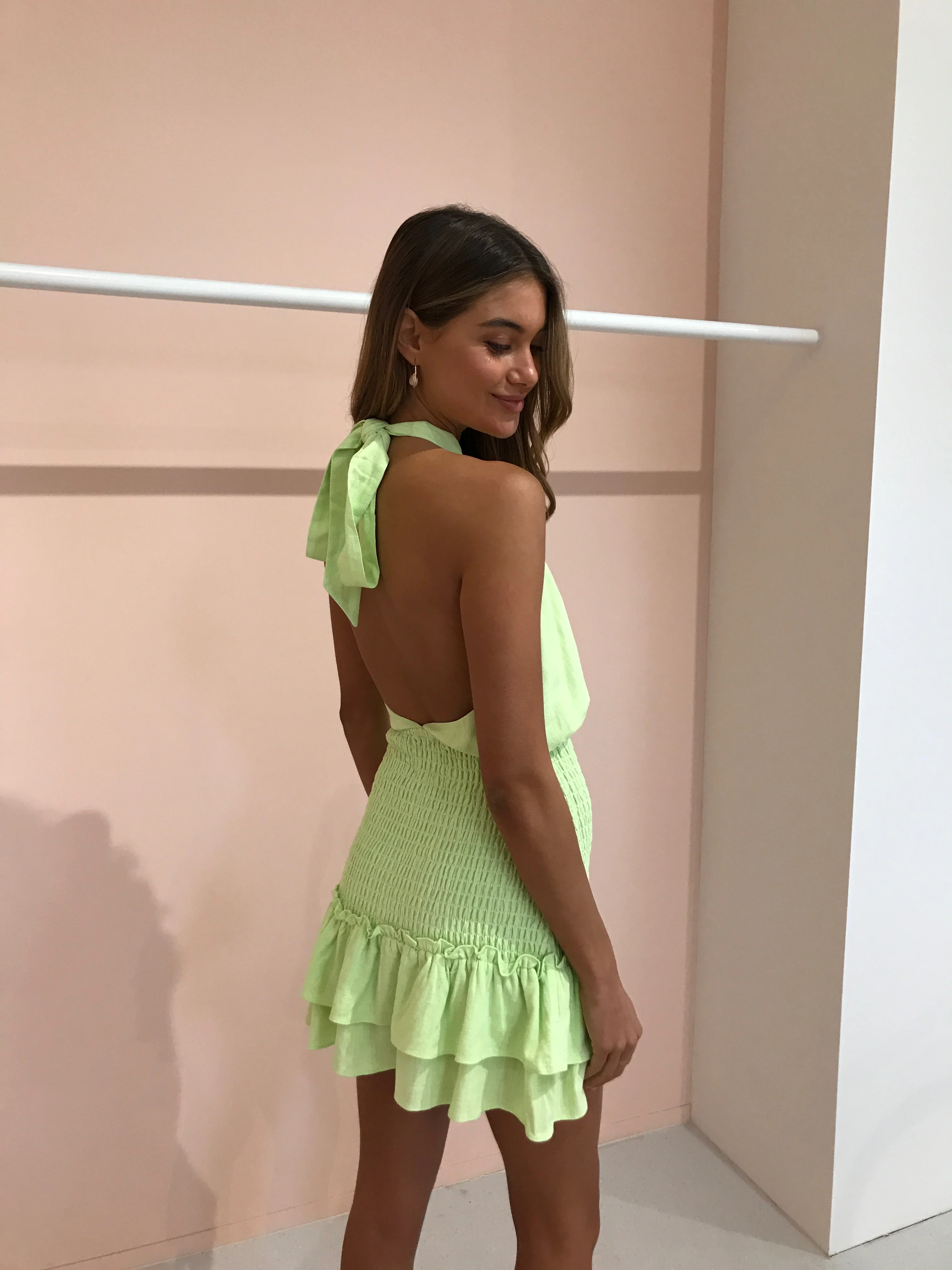 Issy Down To Earth Dress in Key Lime - Image 2