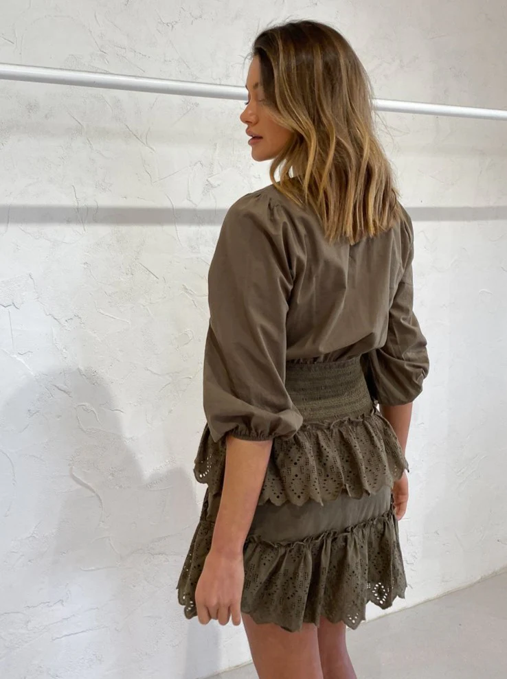 Issy Forces Dress in Khaki - Image 10