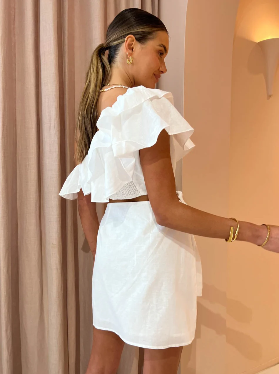 Issy Free Fall Dress in White - Image 3
