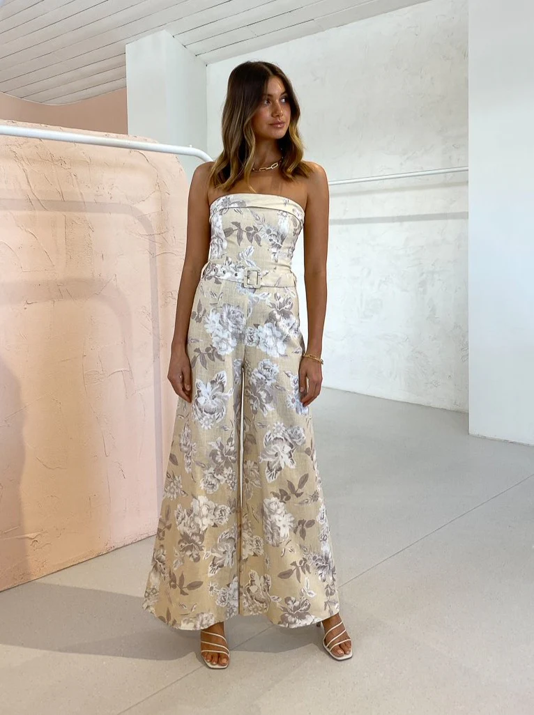 Issy Golden Girl Jumpsuit in Gold Roses - Image 4