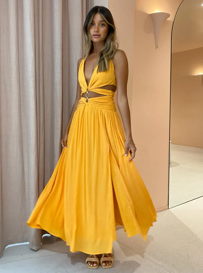 Issy Hoops Dress in Orange Sorbet - Image 3