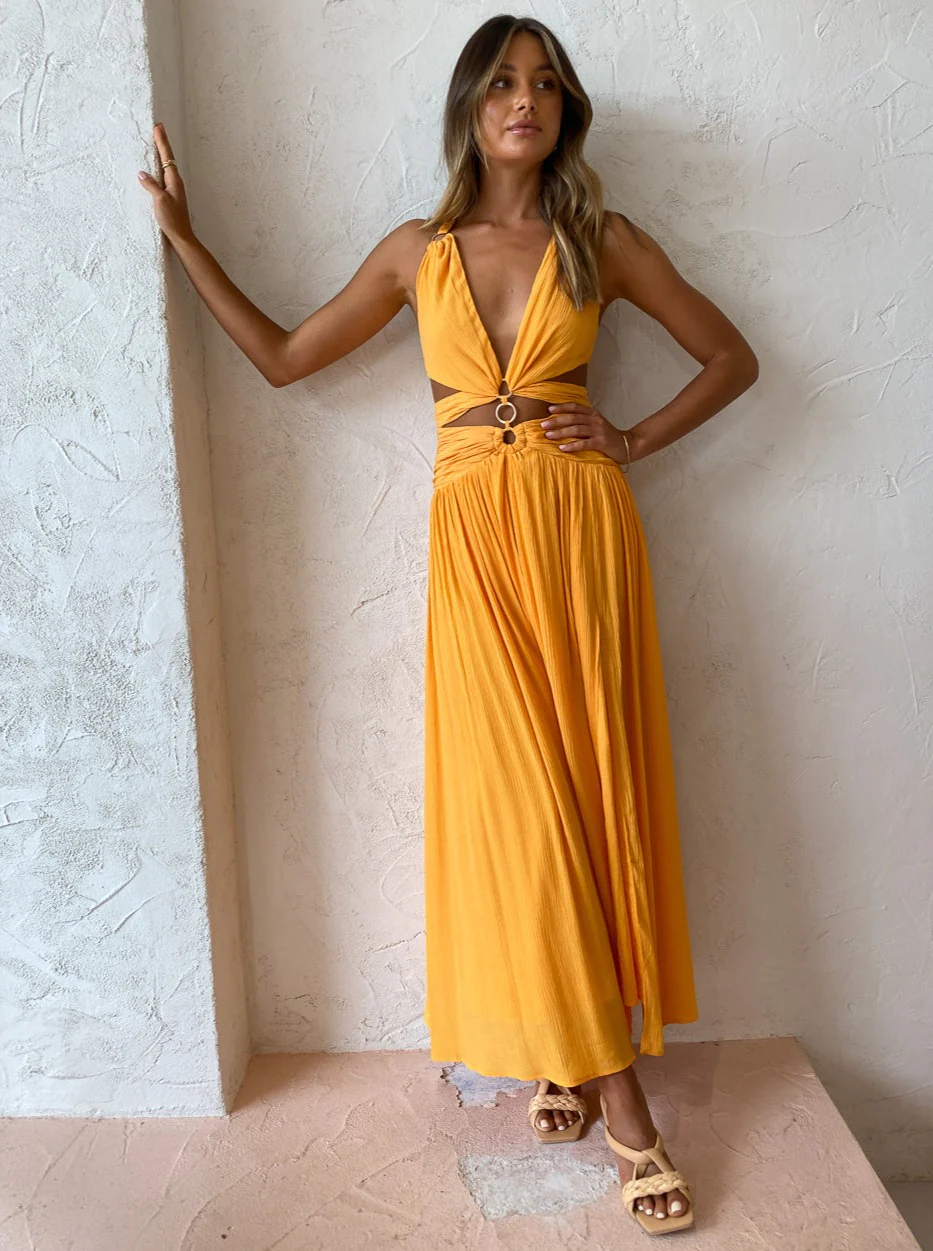 Issy Hoops Dress in Orange Sorbet - Image 9