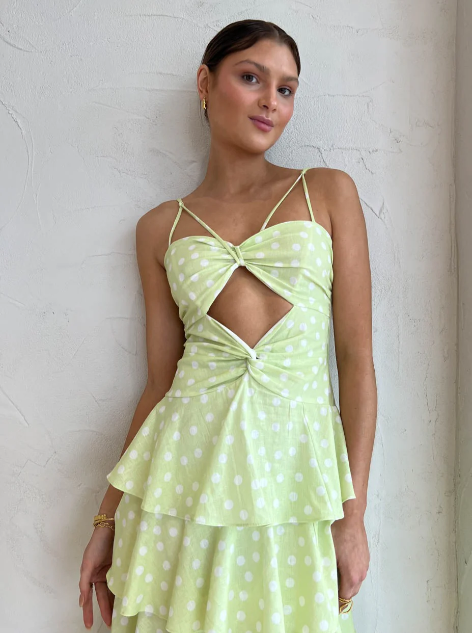 Issy Hope Floats Dress in Key Lime Dot - Image 2