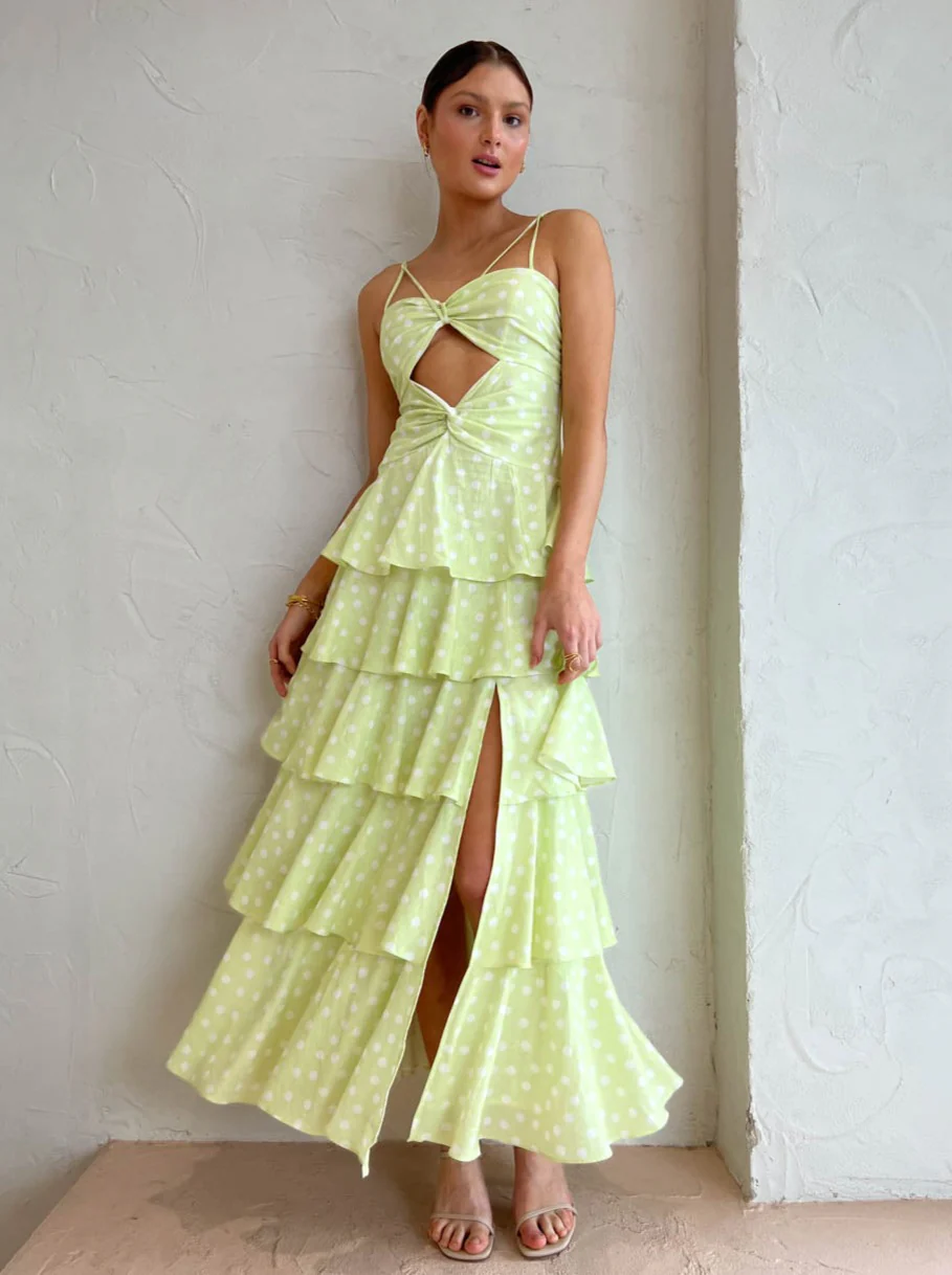 Issy Hope Floats Dress in Key Lime Dot - Image 3