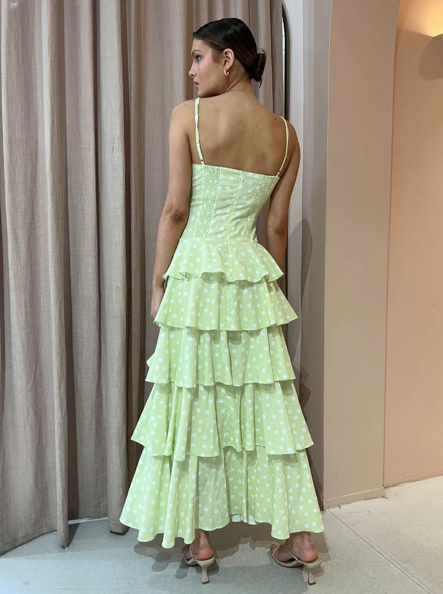 Issy Hope Floats Dress in Key Lime Dot - Image 5