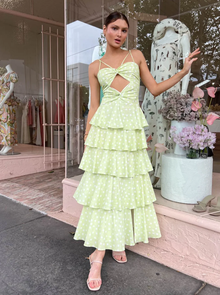 Issy Hope Floats Dress in Key Lime Dot - Image 8