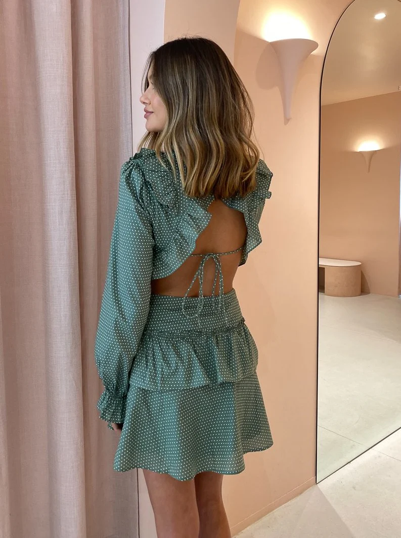 Issy Imogen Dress in Ivy Dot - Image 3