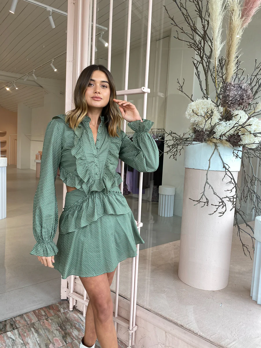 Issy Imogen Dress in Ivy Dot - Image 7