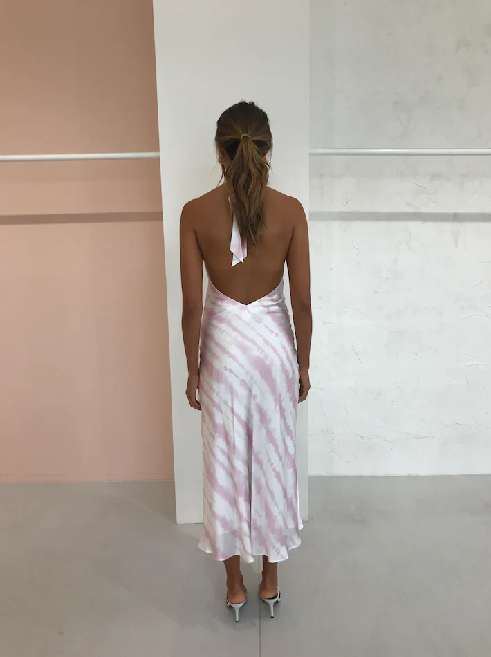 Issy Lemonade Midi Dress in Pink Tie Dye - Image 3