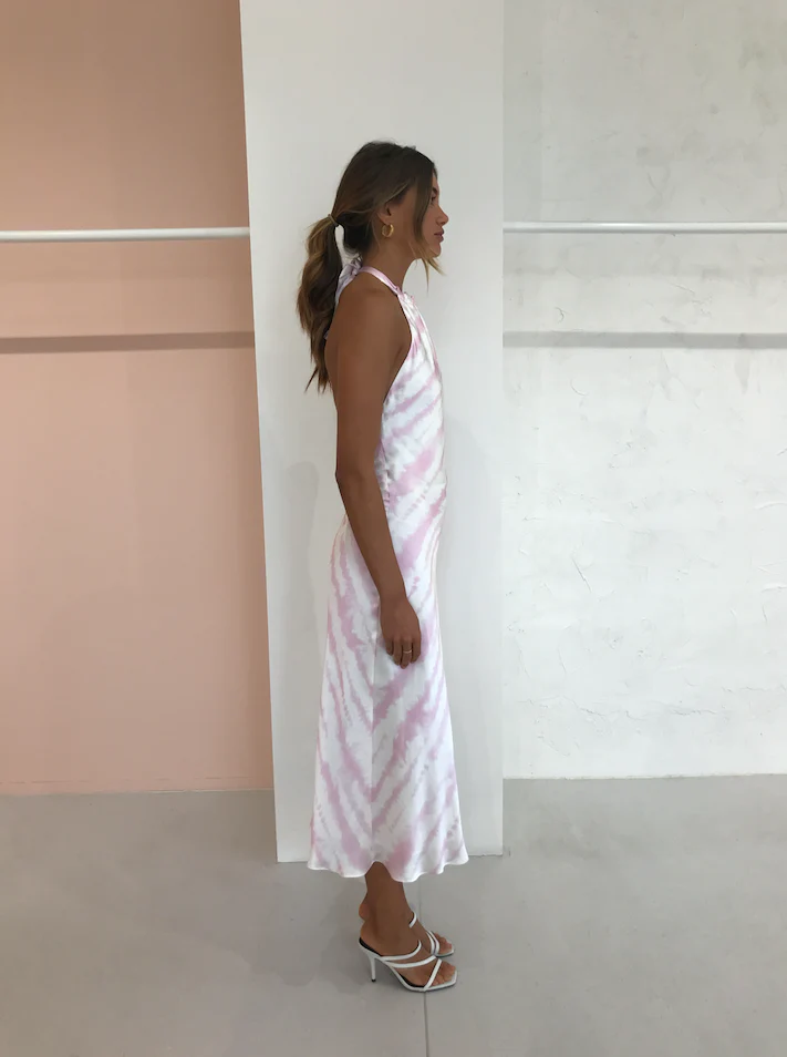 Issy Lemonade Midi Dress in Pink Tie Dye - Image 4