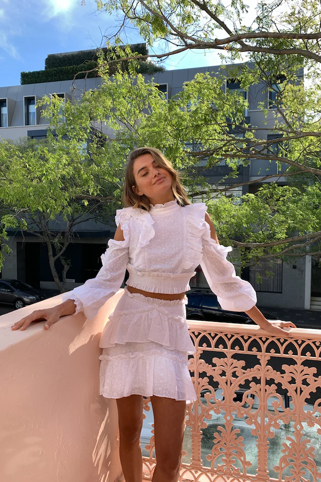 Issy Monet Skirt in White Eyelet