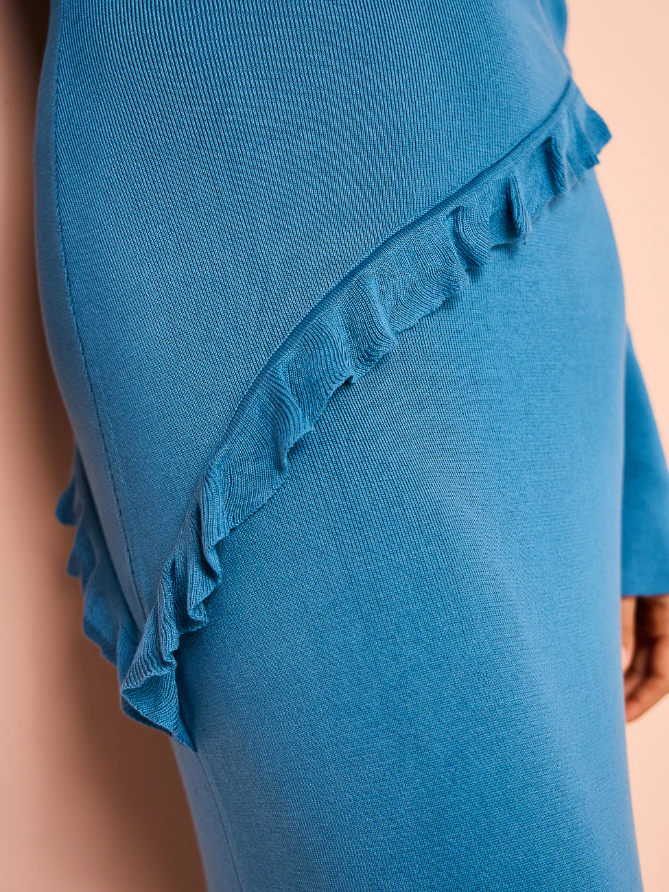 Issy Off Shoulder Ruffle Maxi Dress in Blue - Image 6