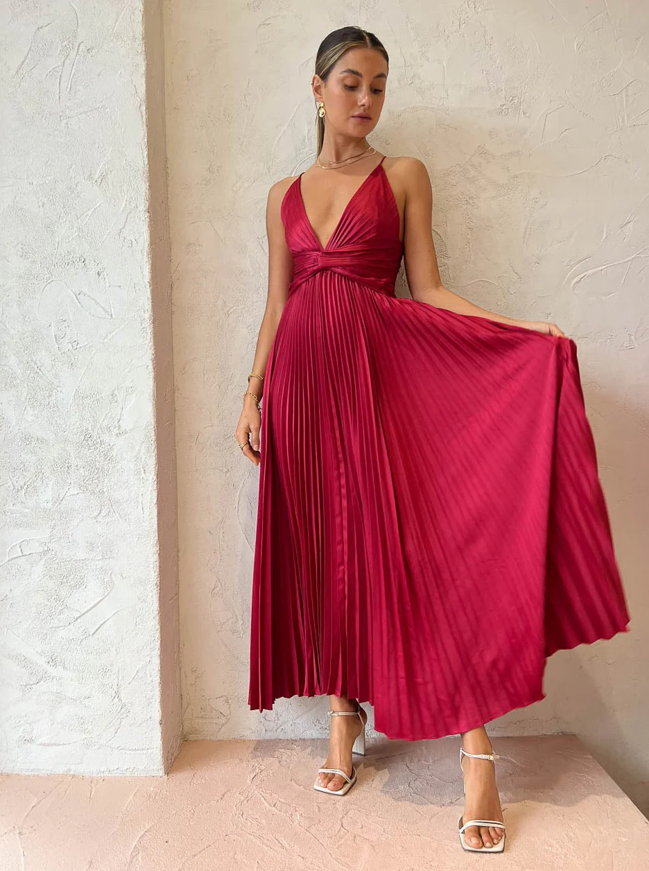 Issy Orla Dress in Berry - Image 8