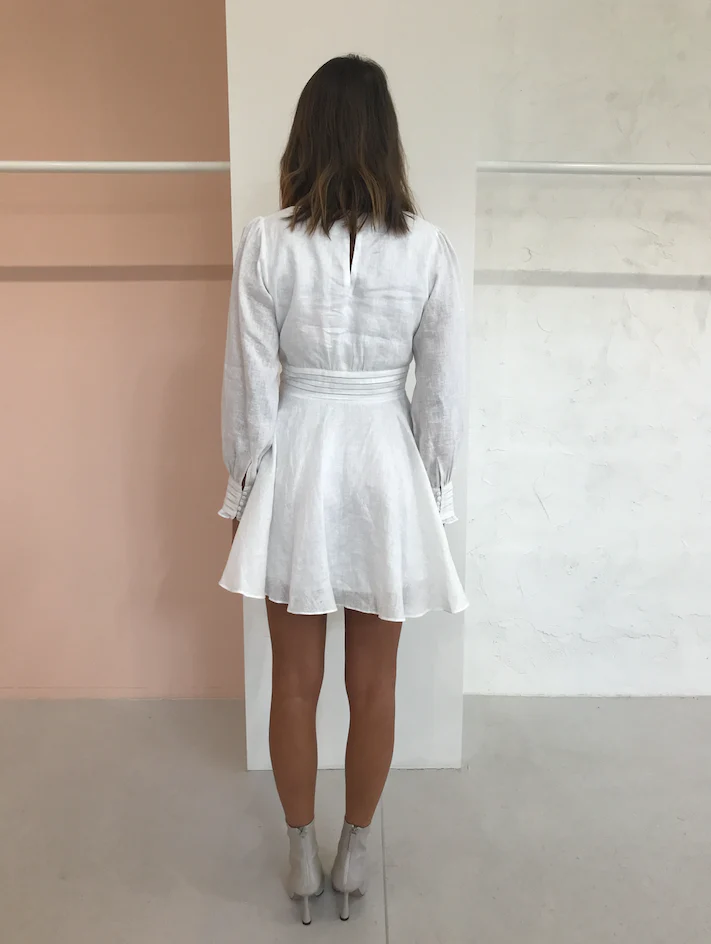 Issy Parasol Dress in White - Image 4