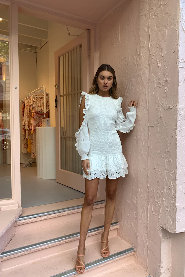 Issy Paris Dress in White Eyelet - Image 2