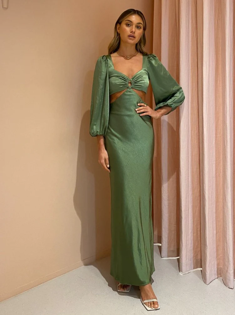 Issy Perfect Stranger Dress in Ivy - Image 4