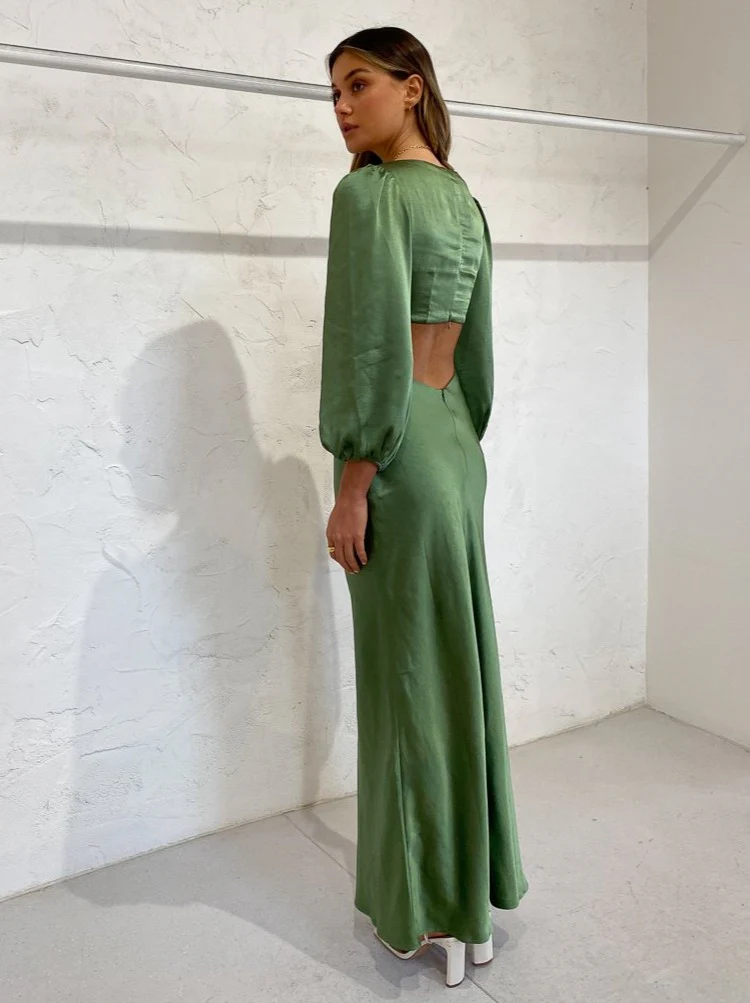 Issy Perfect Stranger Dress in Ivy - Image 8