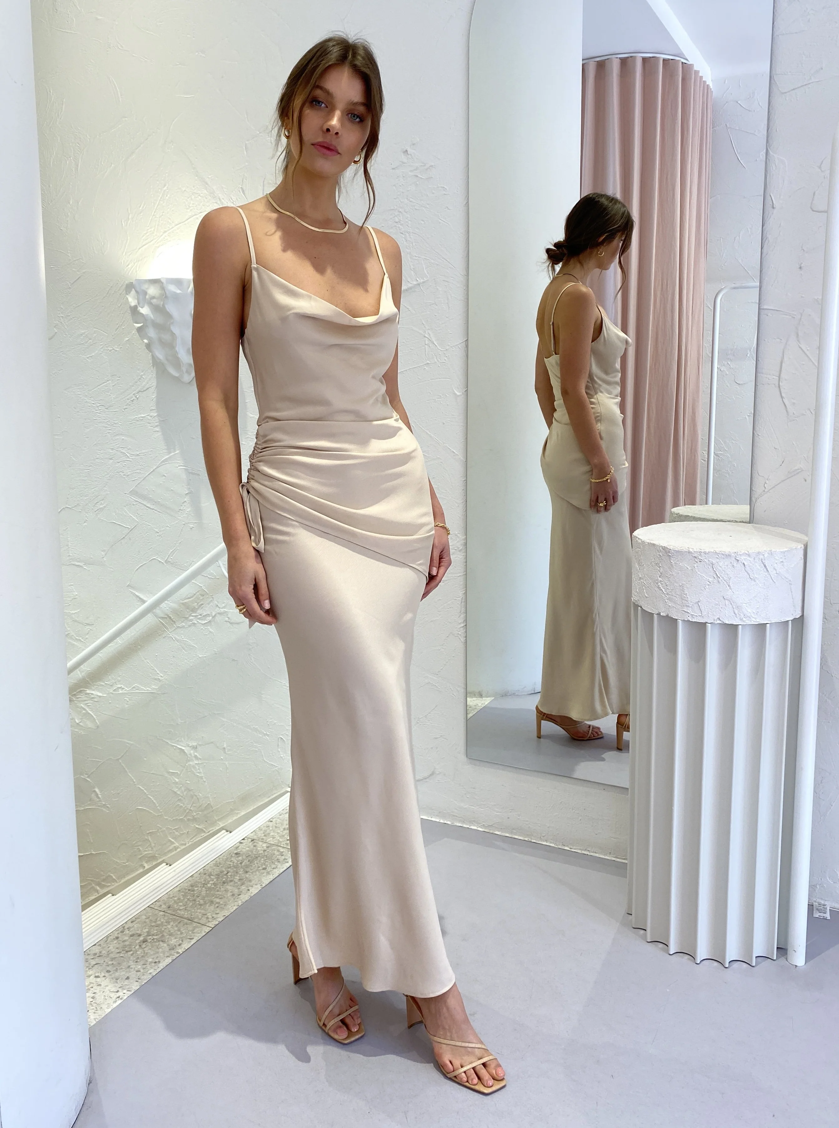 Issy Poem Dress in Raw Sugar - Image 7