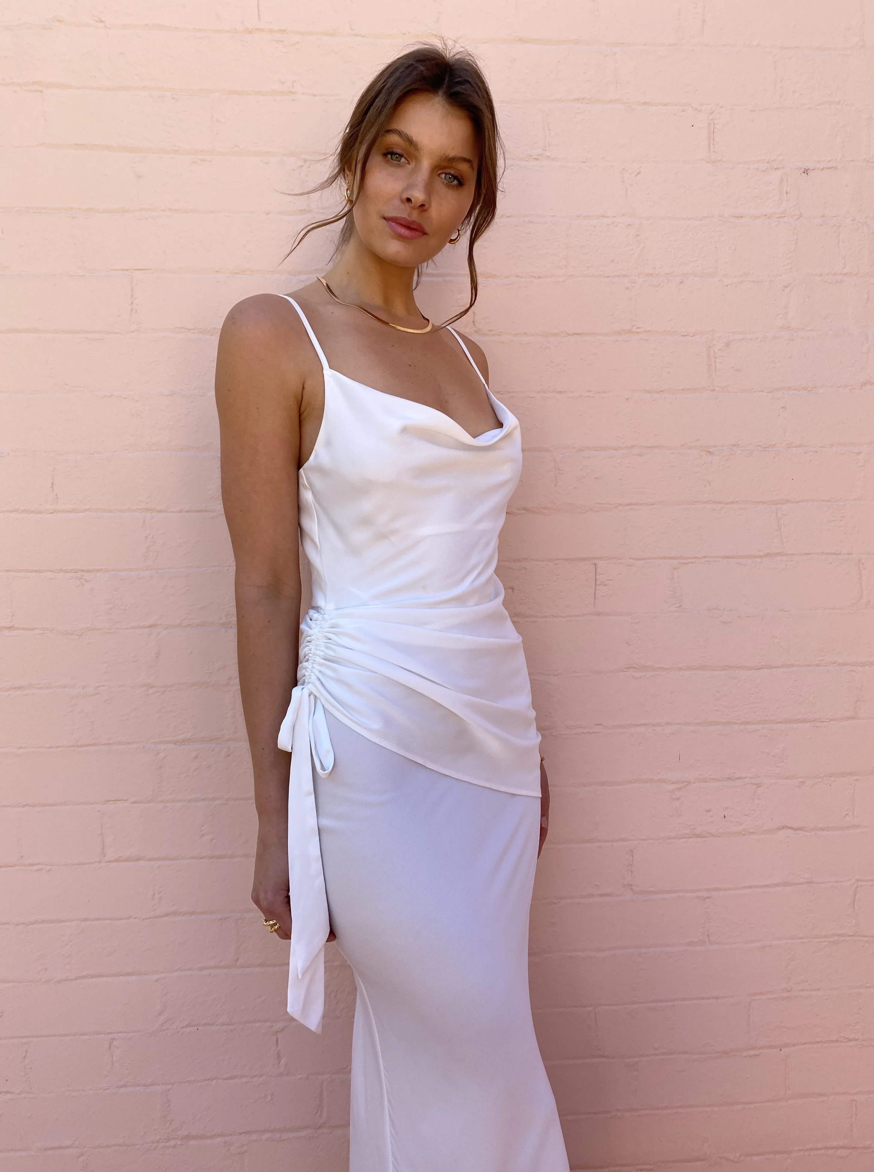 Issy Poem Dress in White - Image 3