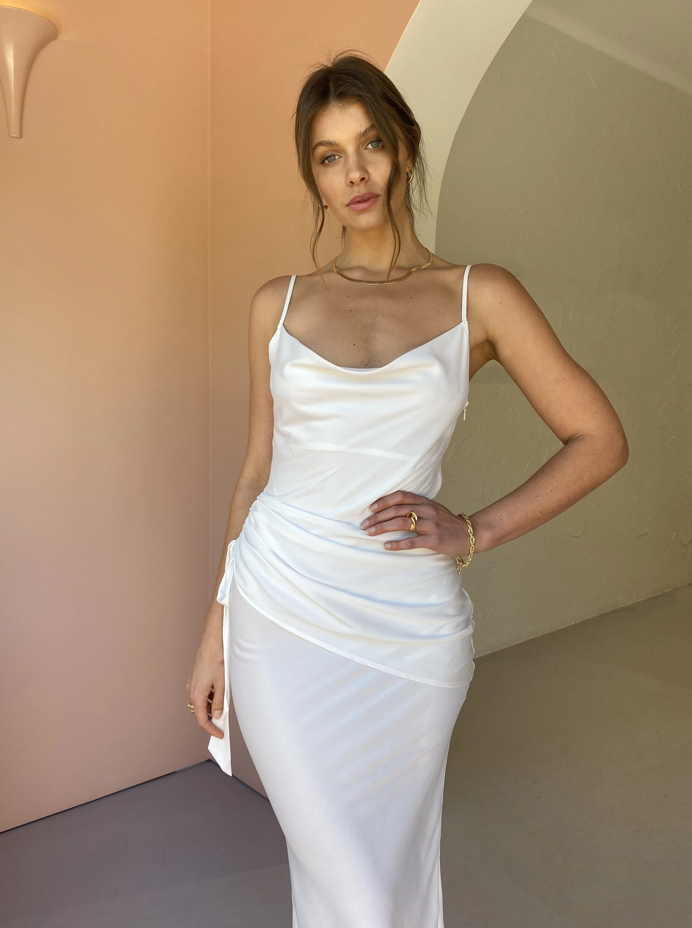 Issy Poem Dress in White - Image 6