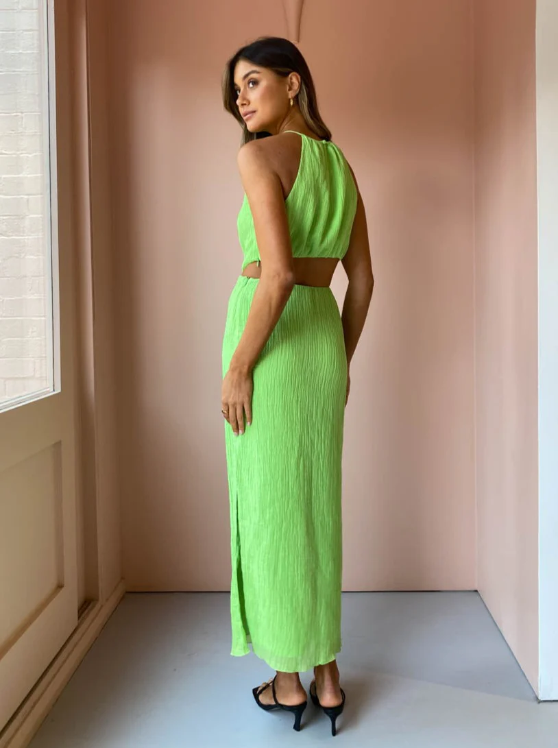 Issy Siren Dress in Lime - Image 5