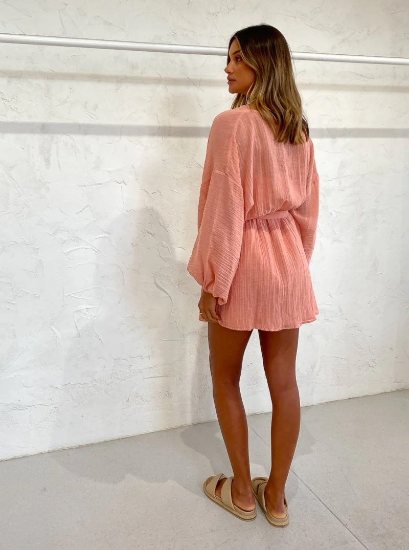 Issy Tides Dress in Coral Pink - Image 9
