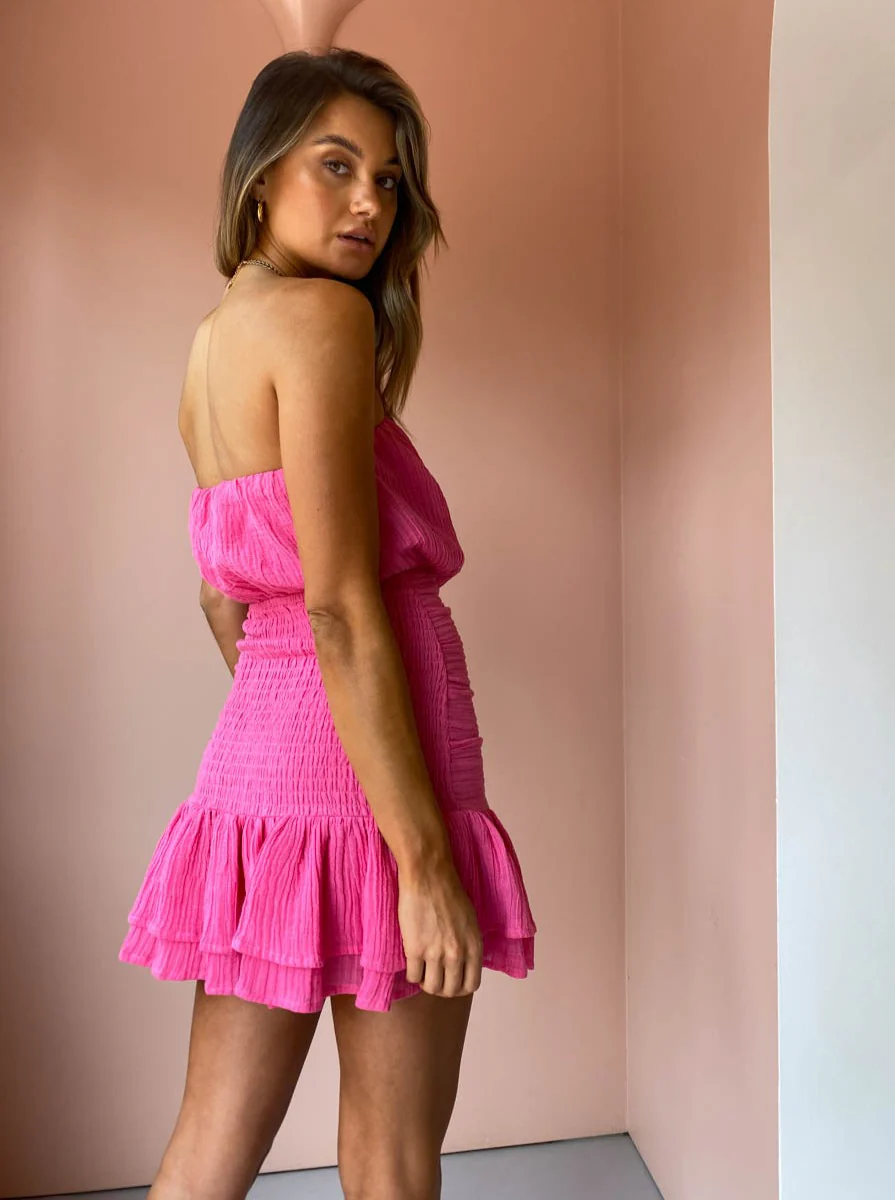 Issy Waves Dress in Fuchsia - Image 5