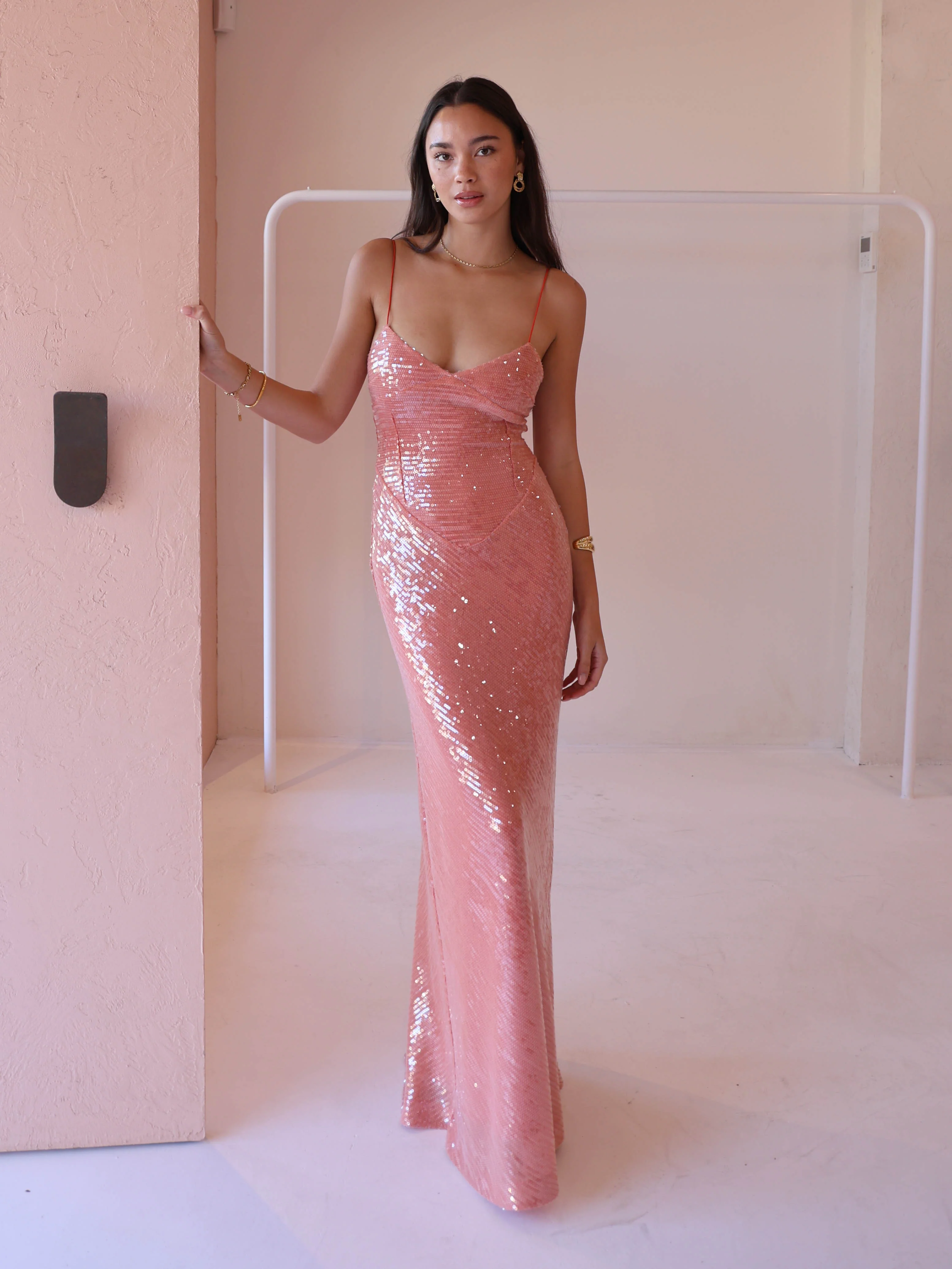 New Romantics Andy Diamond Bodice Maxi Dress in Calypso - Image 9