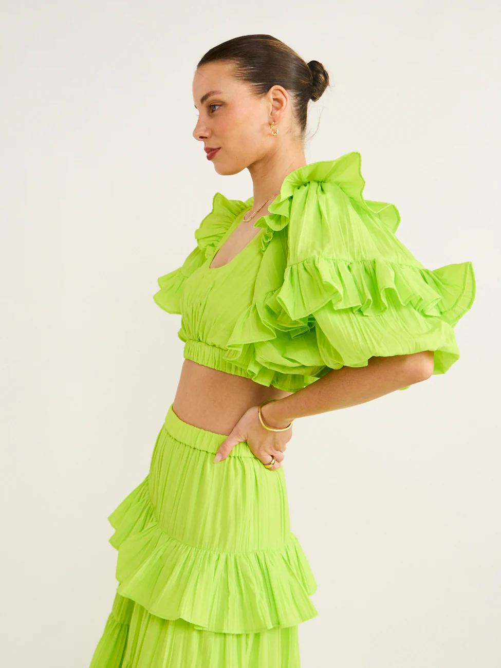 Acler Ramona Top in Citron - Image 4